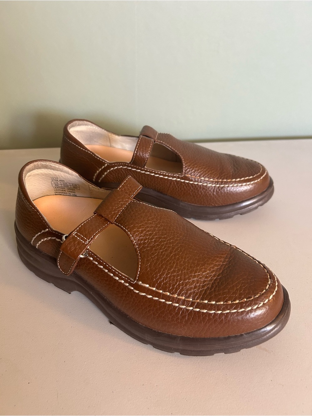 Dr. Comfort Flute Brown Mary Jane Womens 8 W  Comfort Hook & Loop Flats Shoe